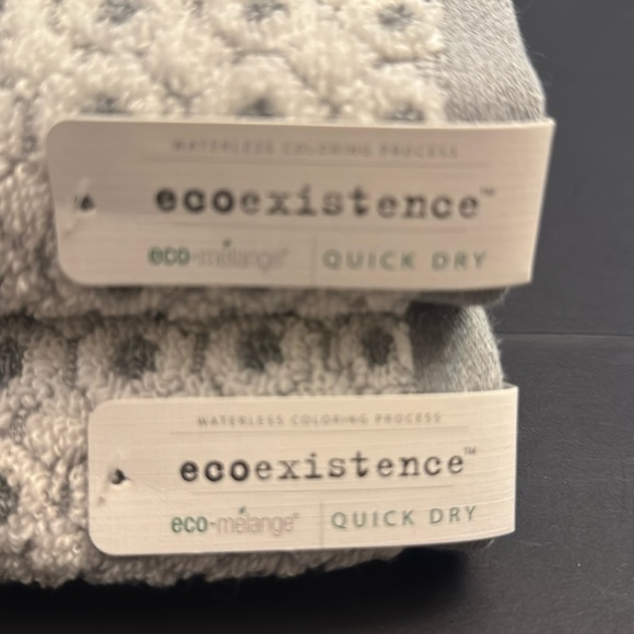 2pc ECOEXISTENCE Eco-Melange Quick Dry Bath Towel Set - Zero Twist Loops - Gray - Picture 3 of 6